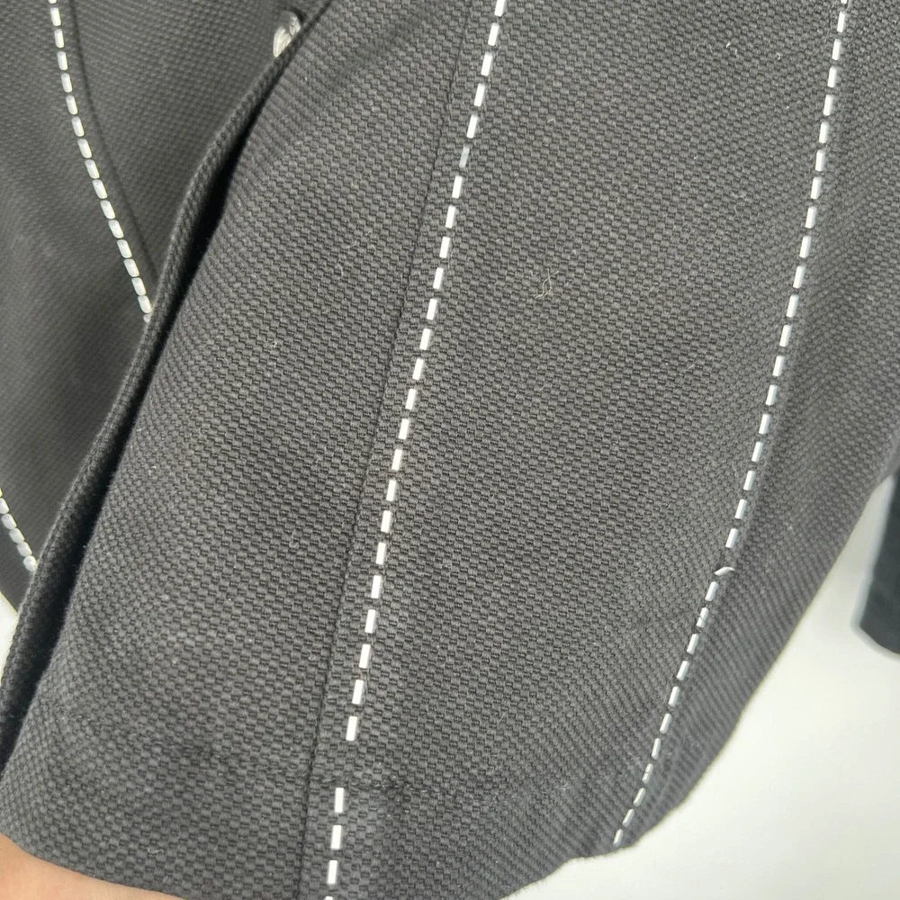 St. John Sport Black Trucker Jacket Paillettes Nautical‎ Ribbon Size M